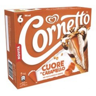 CORNETTO ALGIDA CUORE CARAMELLO X6 GR. 342