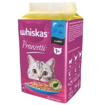 BOCC. WHISKAS PRANZETTICARNI PESCE 30S GR. 50X6