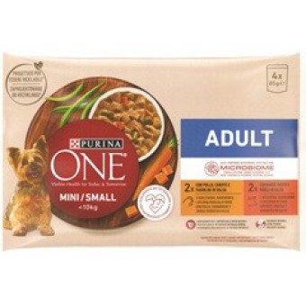 BOCC. PURINA ONE MINI ADULT POLLO MANZO GR. 85X4