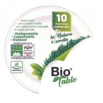 PIATTI FONDI BIOPLASTICADIAM. 22 BIOTABLE PZ. 10