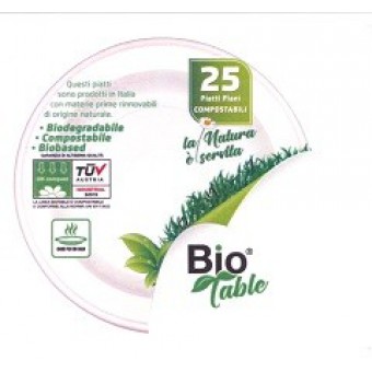 PIATTI PIANI BIOPLASTICADIAM. 22 BIOTABLE PZ. 25