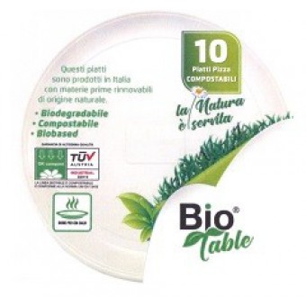 PIATTI PIZZA BIOPLASTICADIAM. 32 BIOTABLE PZ. 10